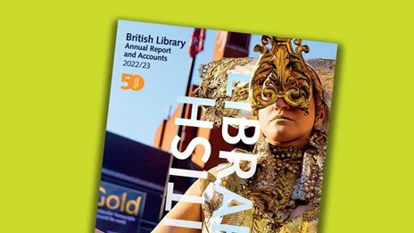 An image of the front cover of the British Library Annual Report and Accounts 2022/3