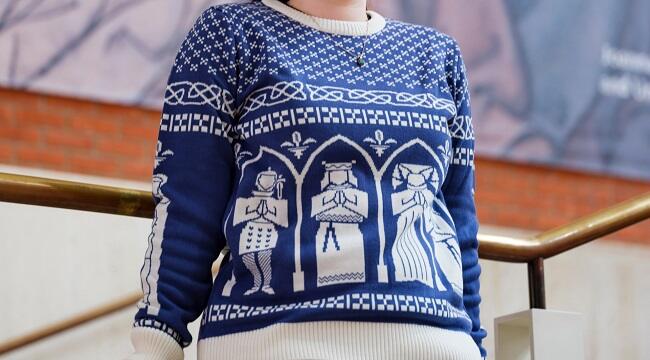 Medieval women themed Christmas jumper